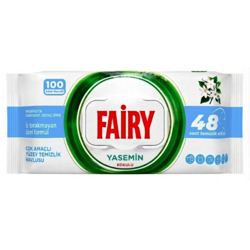 Універсальні вологі серветки для прибирання Fairy Jasmine, 100 шт